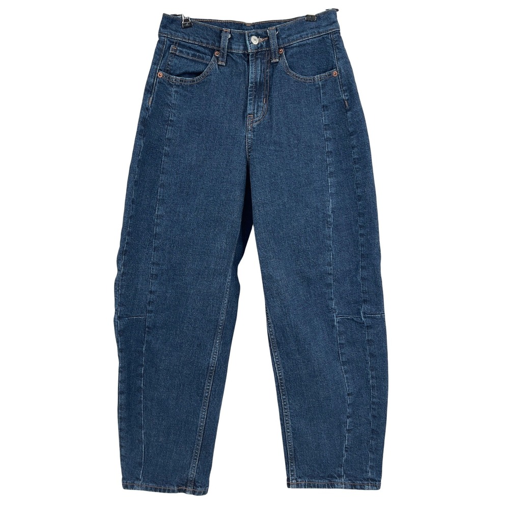 Old Navy High Rise Barrel Leg Jeans Medium Wash Size 0